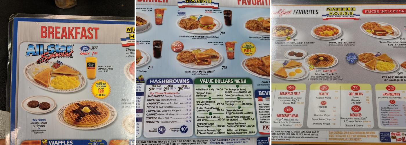 Waffle House Menu