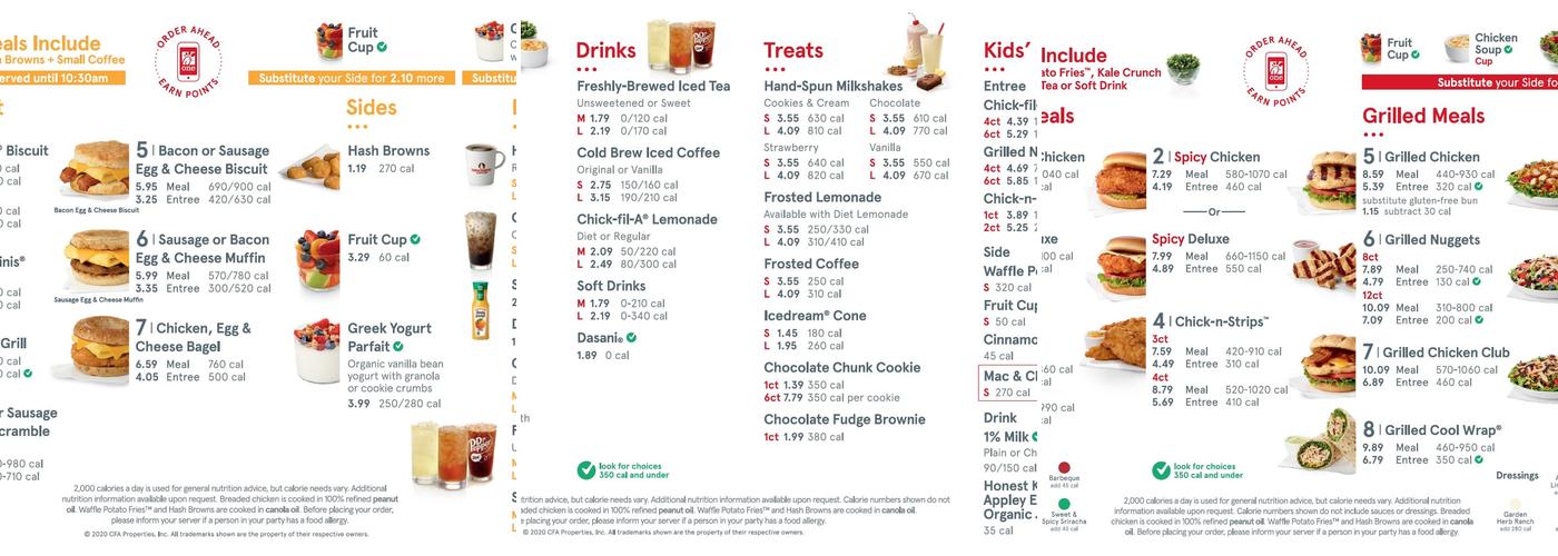 Chick-fil-A Menu