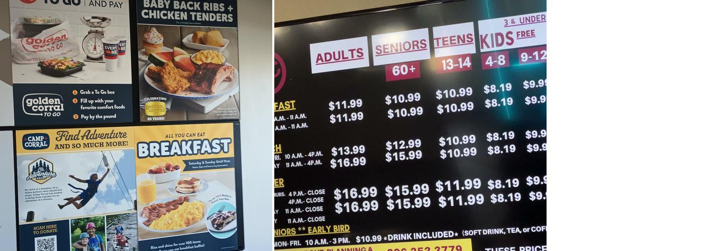 Golden Corral Buffet & Grill Menu