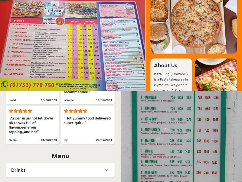 Pizza King Menu