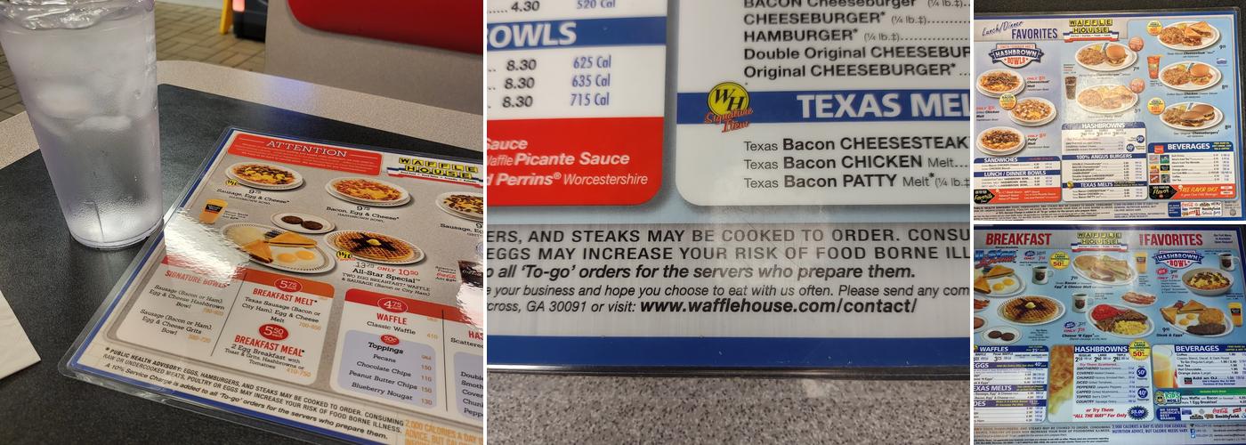 Waffle House Menu
