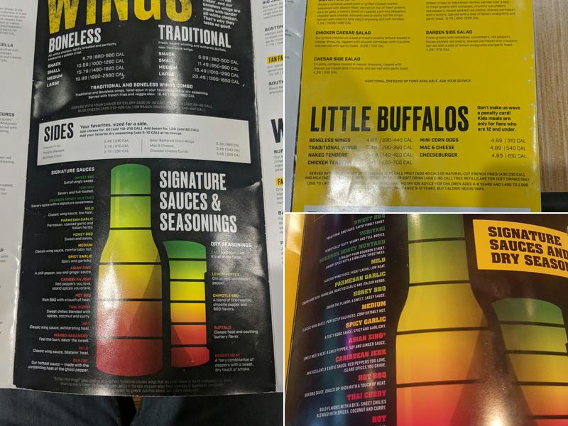 Buffalo Wild Wings Menu