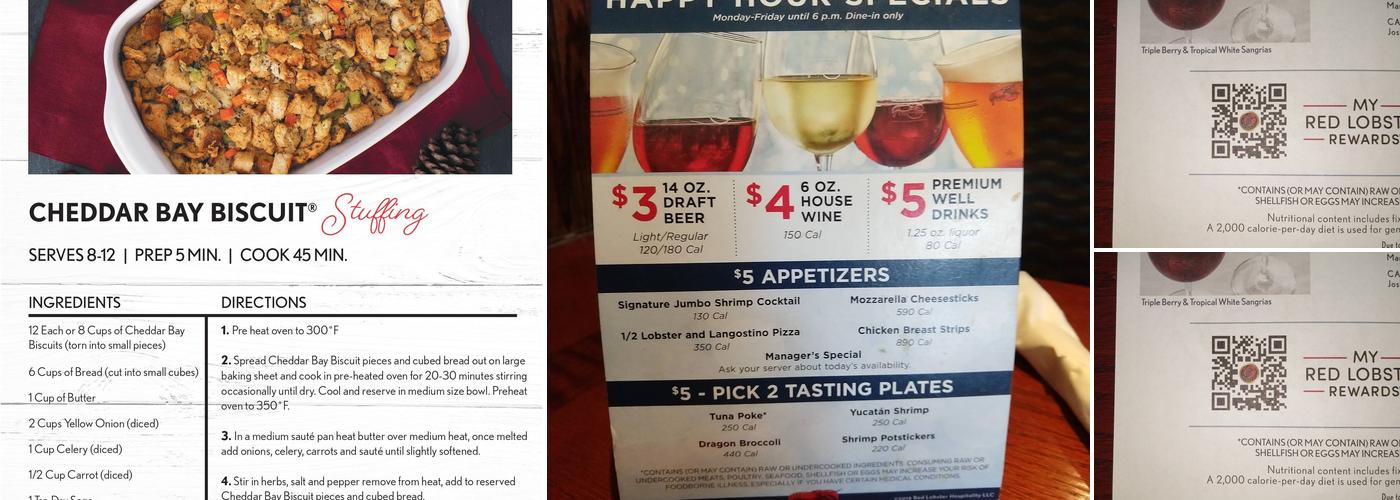 Red Lobster Menu