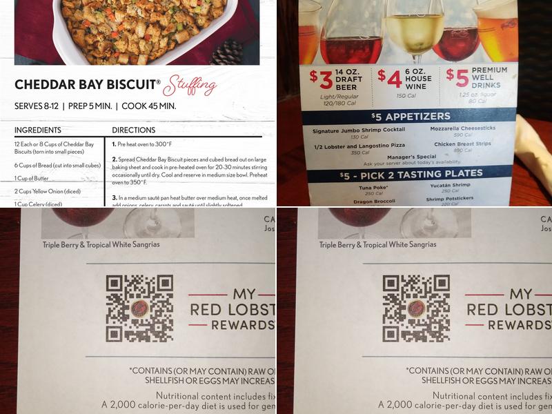 Red Lobster Menu