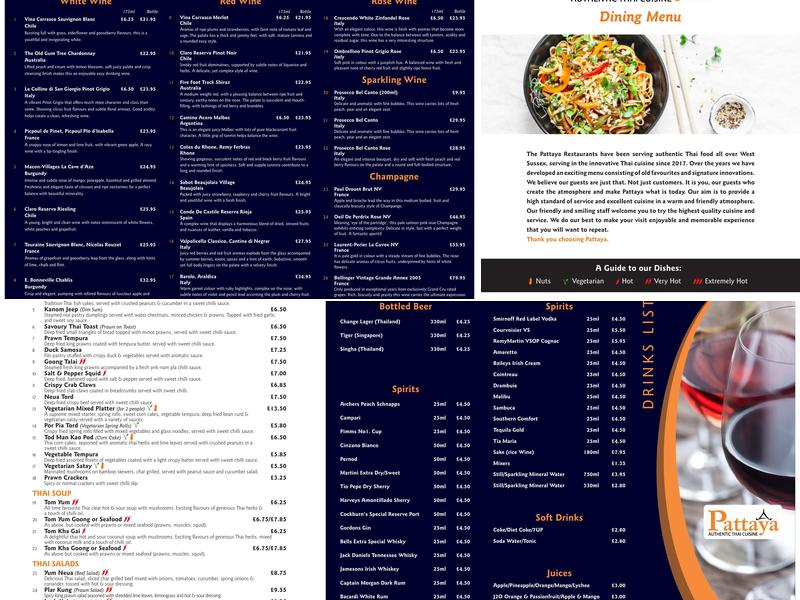 Pattaya Menu