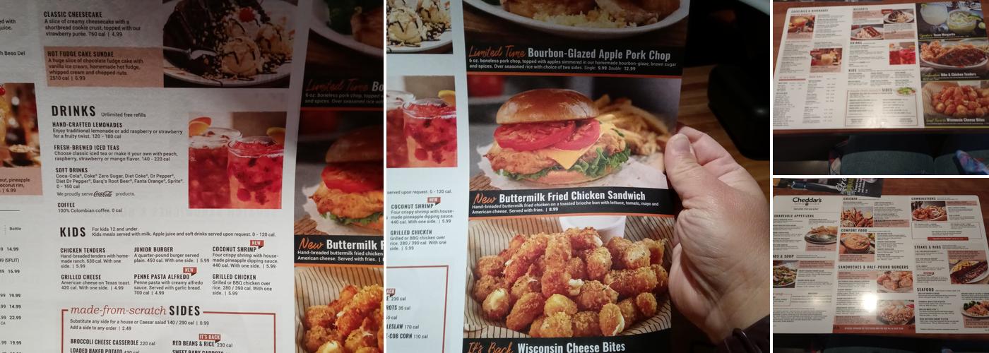 Cheddar's Scratch Kitchen Menu