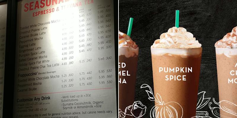Starbucks Menu