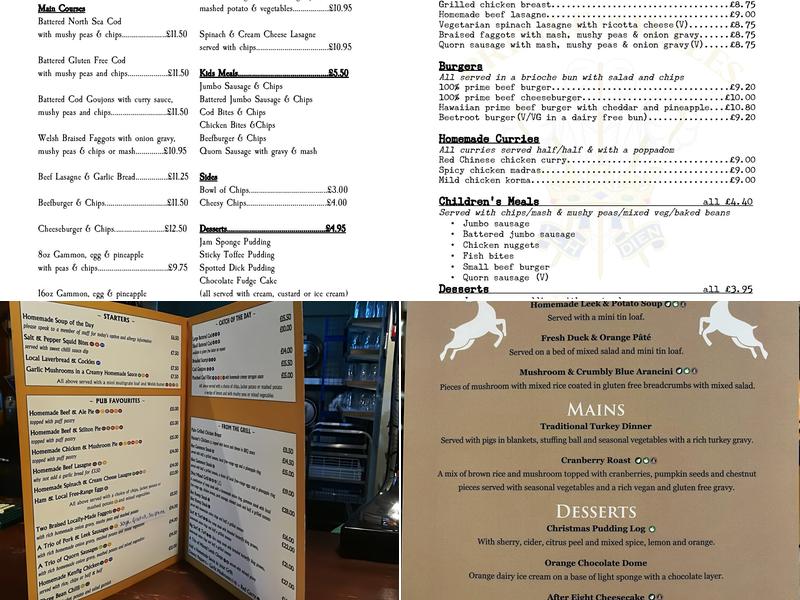 Prince Of Wales Inn Menu