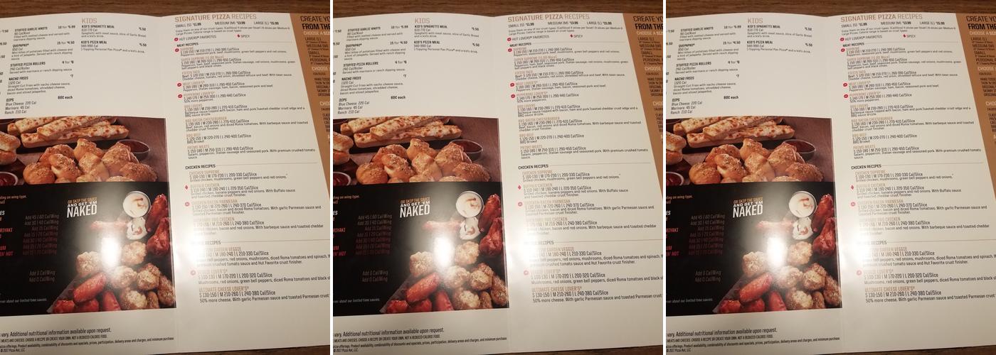 Pizza Hut Menu