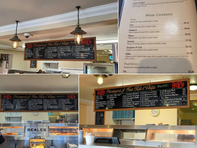 Beale's Park Fish Restaurant Menu