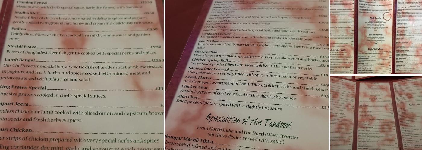 Jaipur Menu