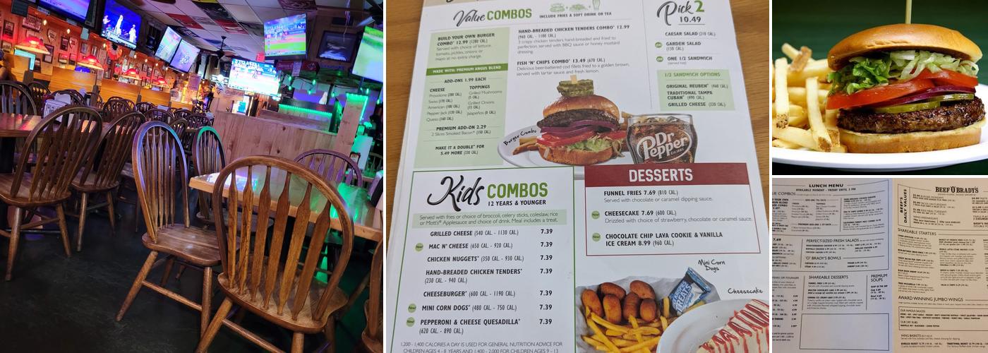 Beef 'O' Brady's Menu