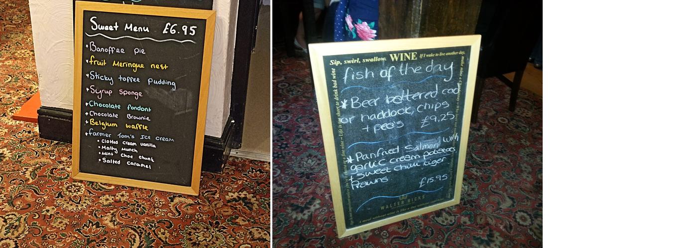 The Crealock Arms Menu