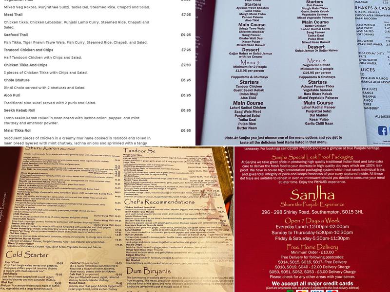 Sanjha Menu