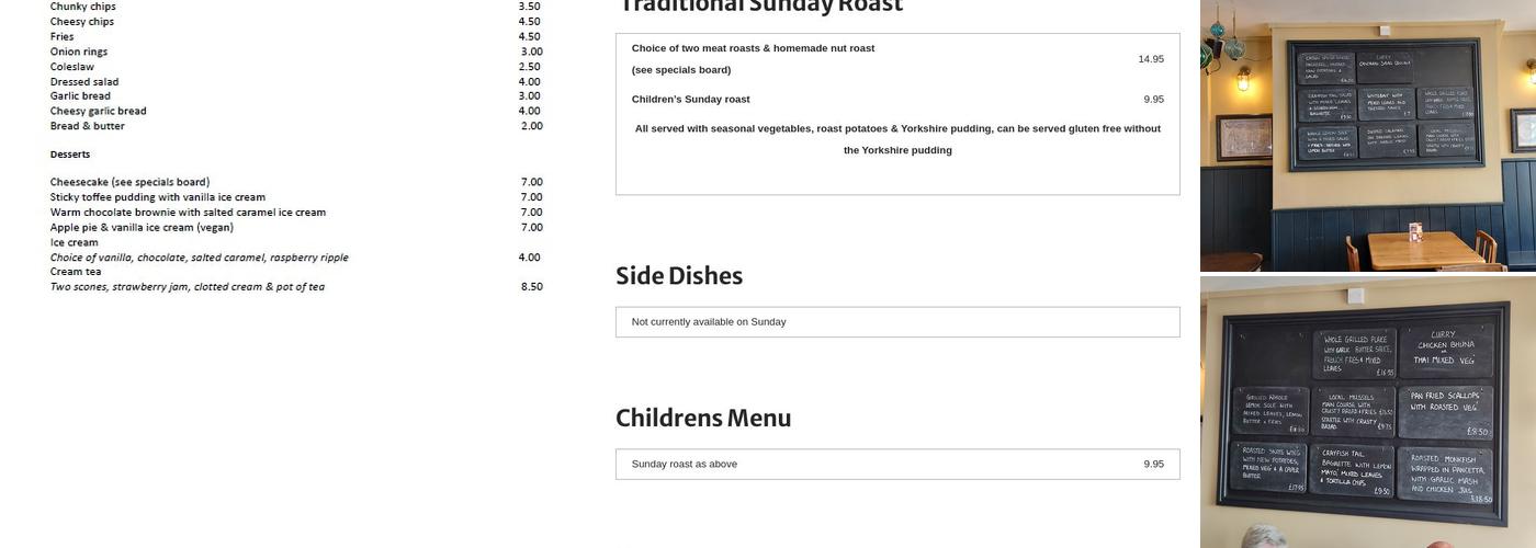 The Quay Menu
