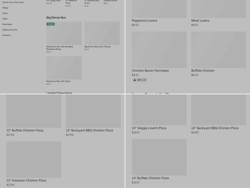 Pizza Hut Menu