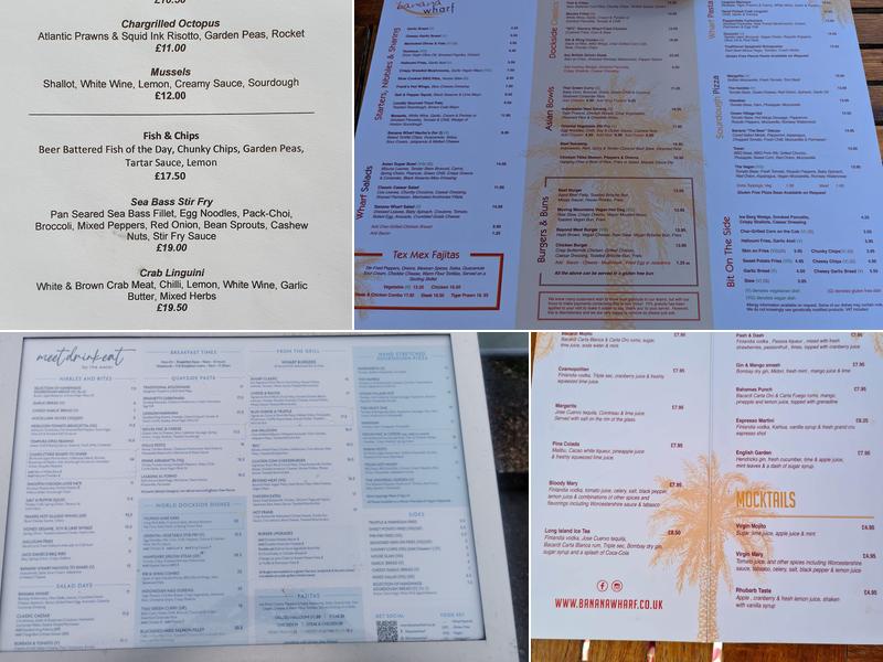 Banana Wharf Hamble Menu