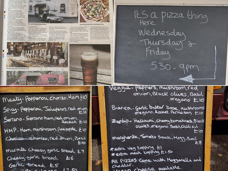 It's a Pizza Thing Menu