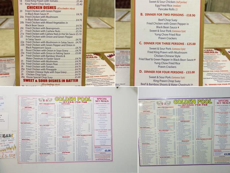 The New Golden Pool Menu