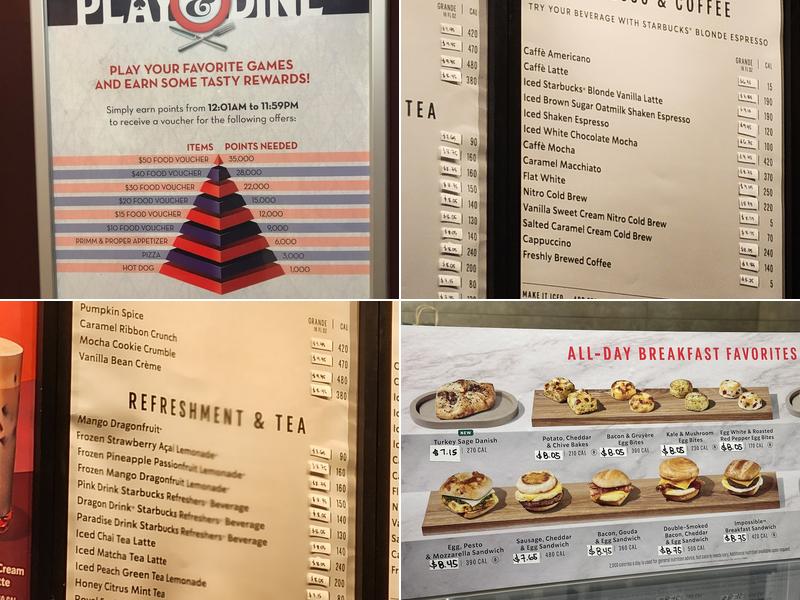 Starbucks Menu