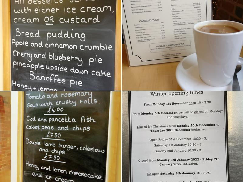 Bashley Manor Tearooms Menu