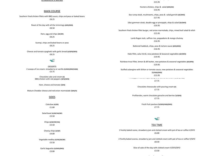 Hornsbury Mill Hotel & Wedding Venue in Somerset Menu