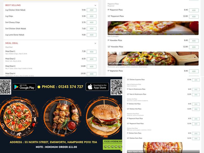 Pizza Hot Charcoal Grill Menu