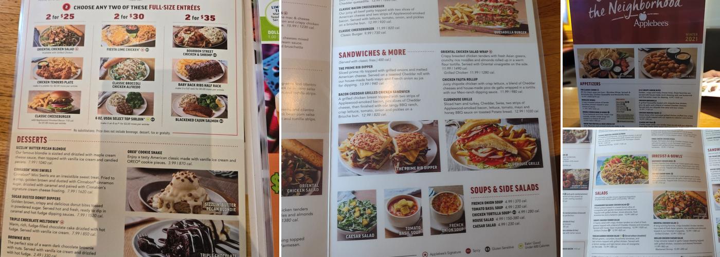 Applebee's Grill + Bar Menu