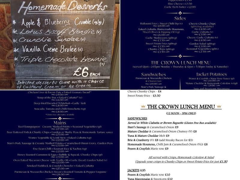 The Crown Inn Emsworth Menu