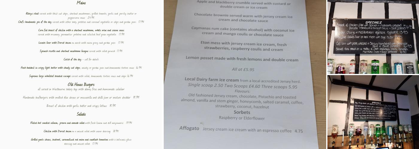 The Old House at Home Menu