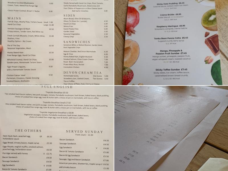 Tinpickle And Rhum Menu