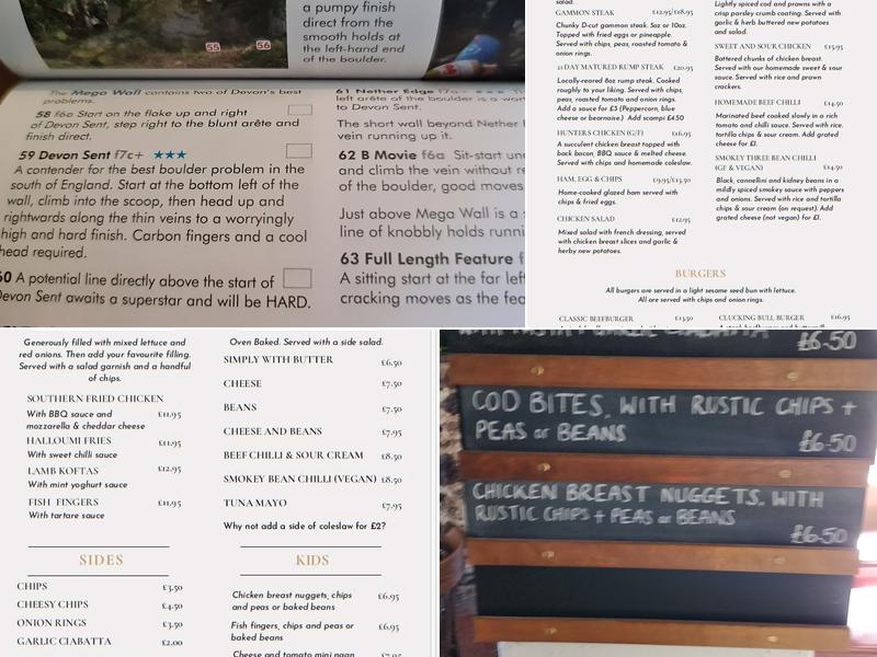 Claycutters Arms Menu