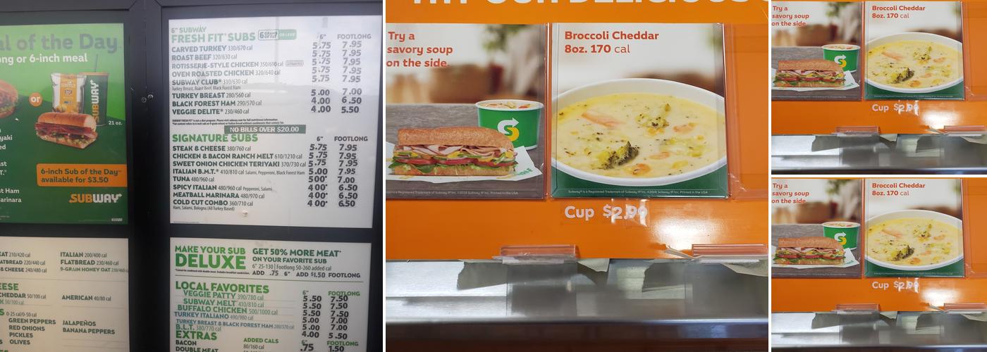 Subway Menu