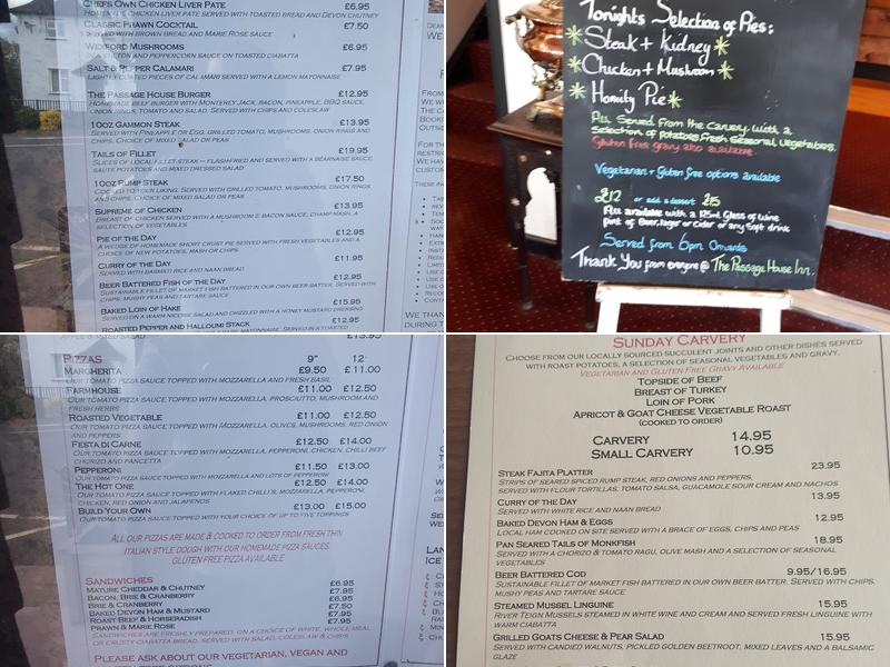 Passage House Inn Menu