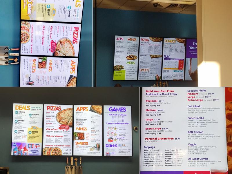 Chuck E. Cheese Menu