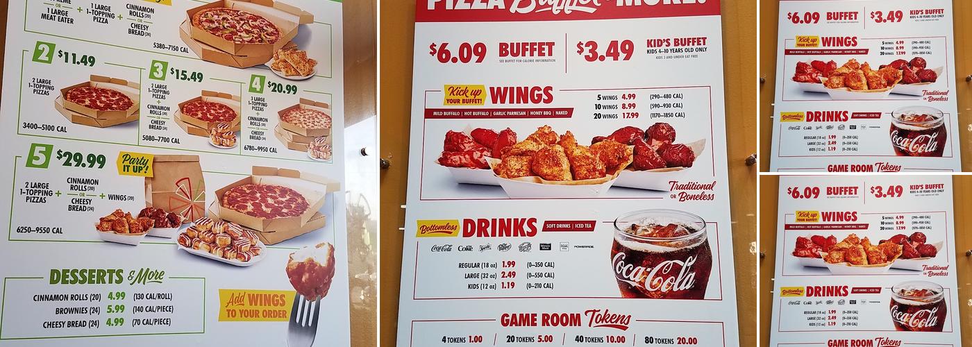 Cicis Pizza Menu