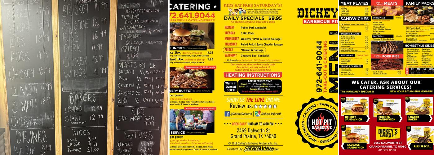 Dickey's Barbecue Pit Menu