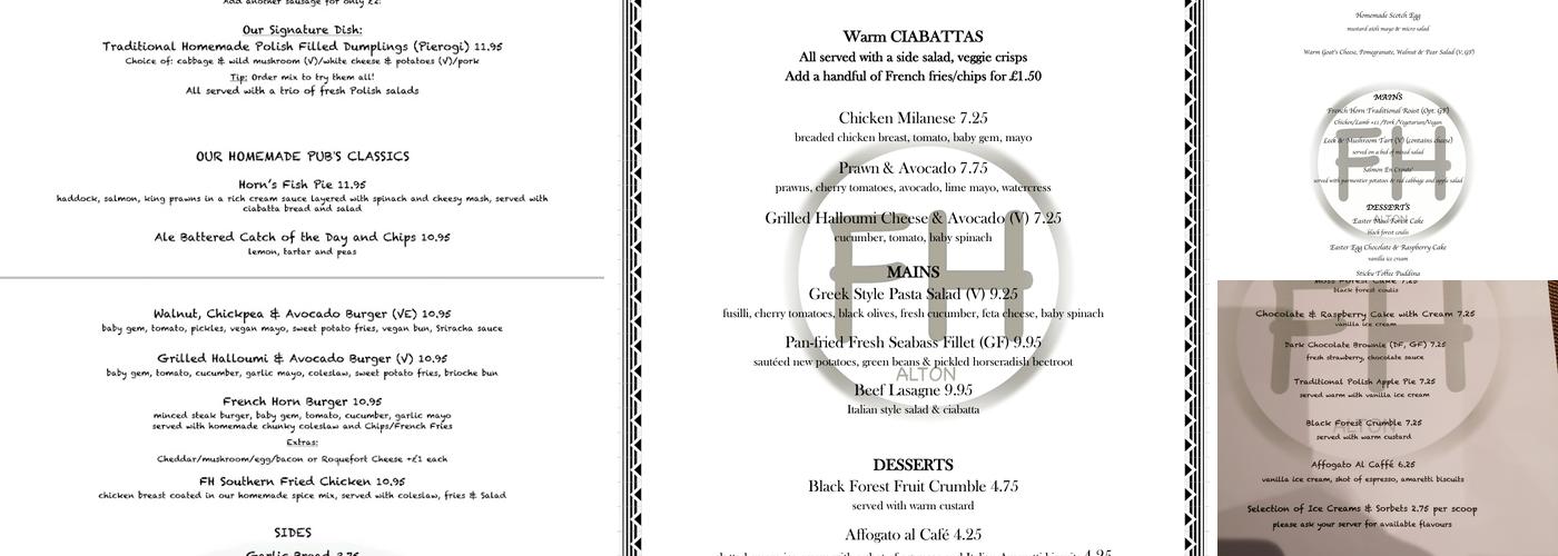 French Horn Menu