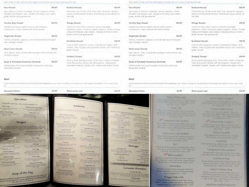 Annette's Westgate Menu