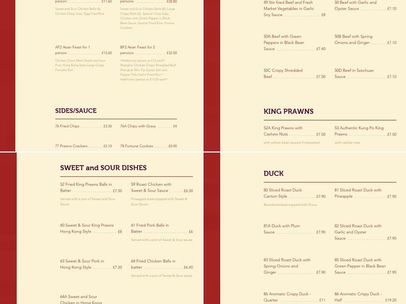 Man's Chinese Takeaway Alton Menu