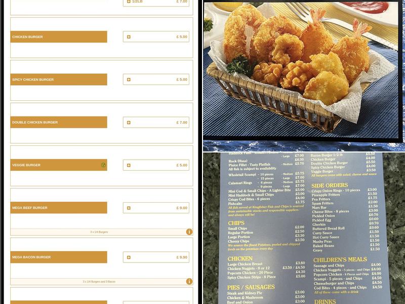 Kingfisher Fish & Chips Menu