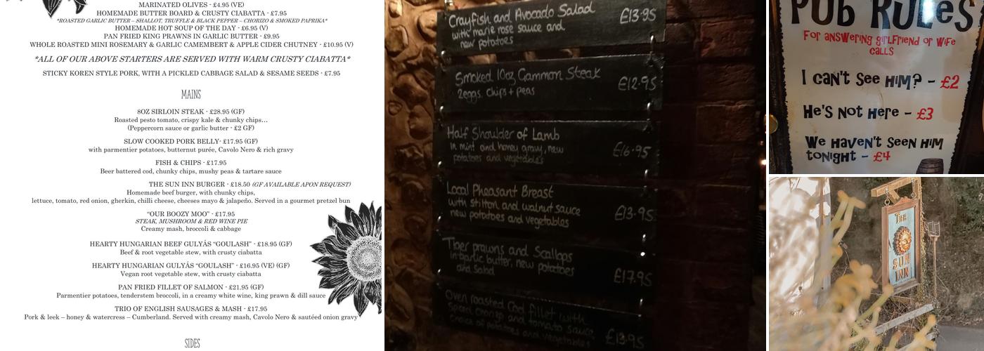 The Sun Inn Menu