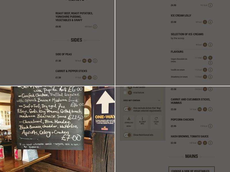 The Jolly Farmer, Alton Menu