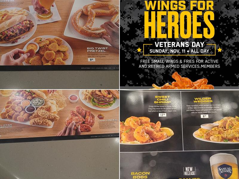 Buffalo Wild Wings Menu