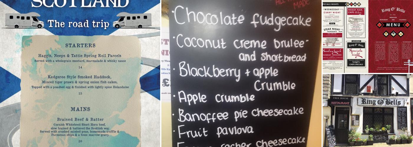 The Ring O' Bells Menu