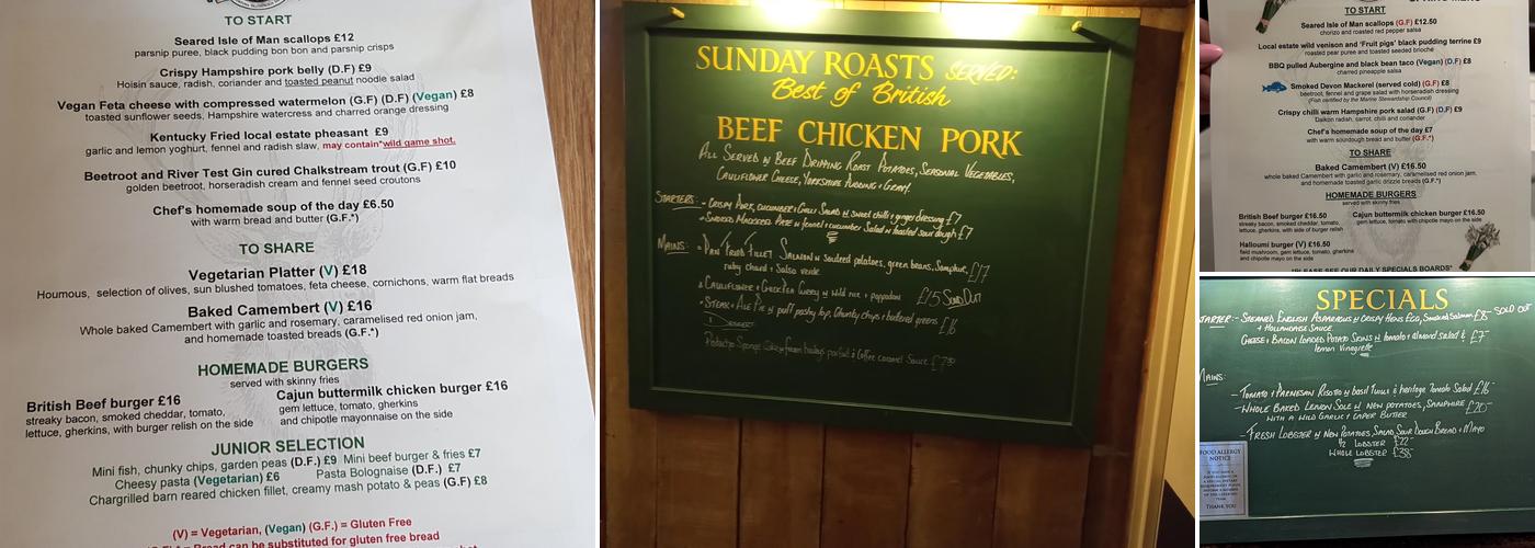 The Deers Hut Menu