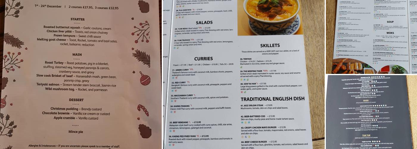 The Green Dragon Menu