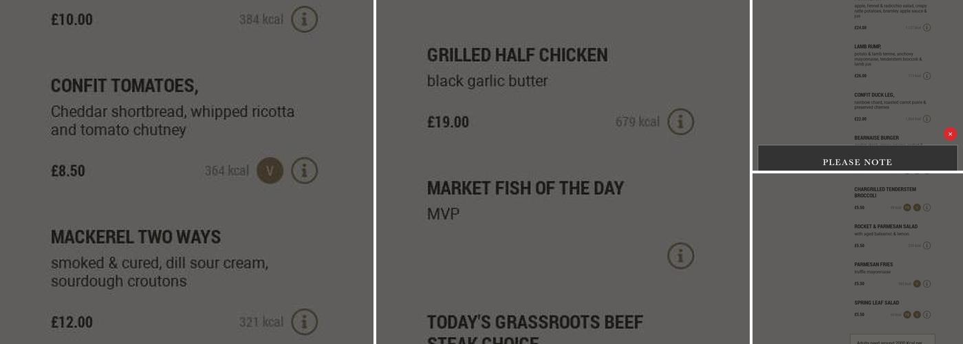 Bel & The Dragon - Churt Menu