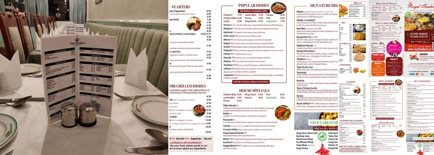 Royal Tandoori Menu