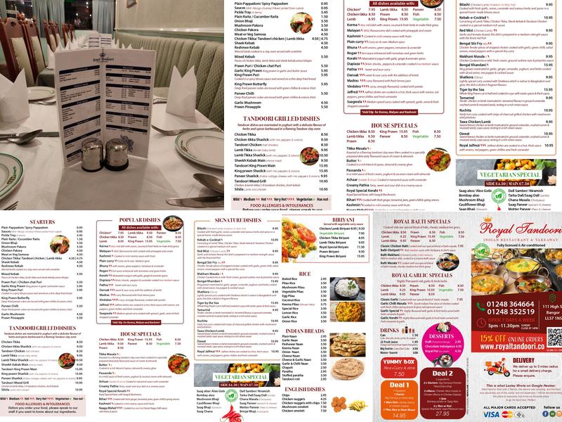 Royal Tandoori Menu